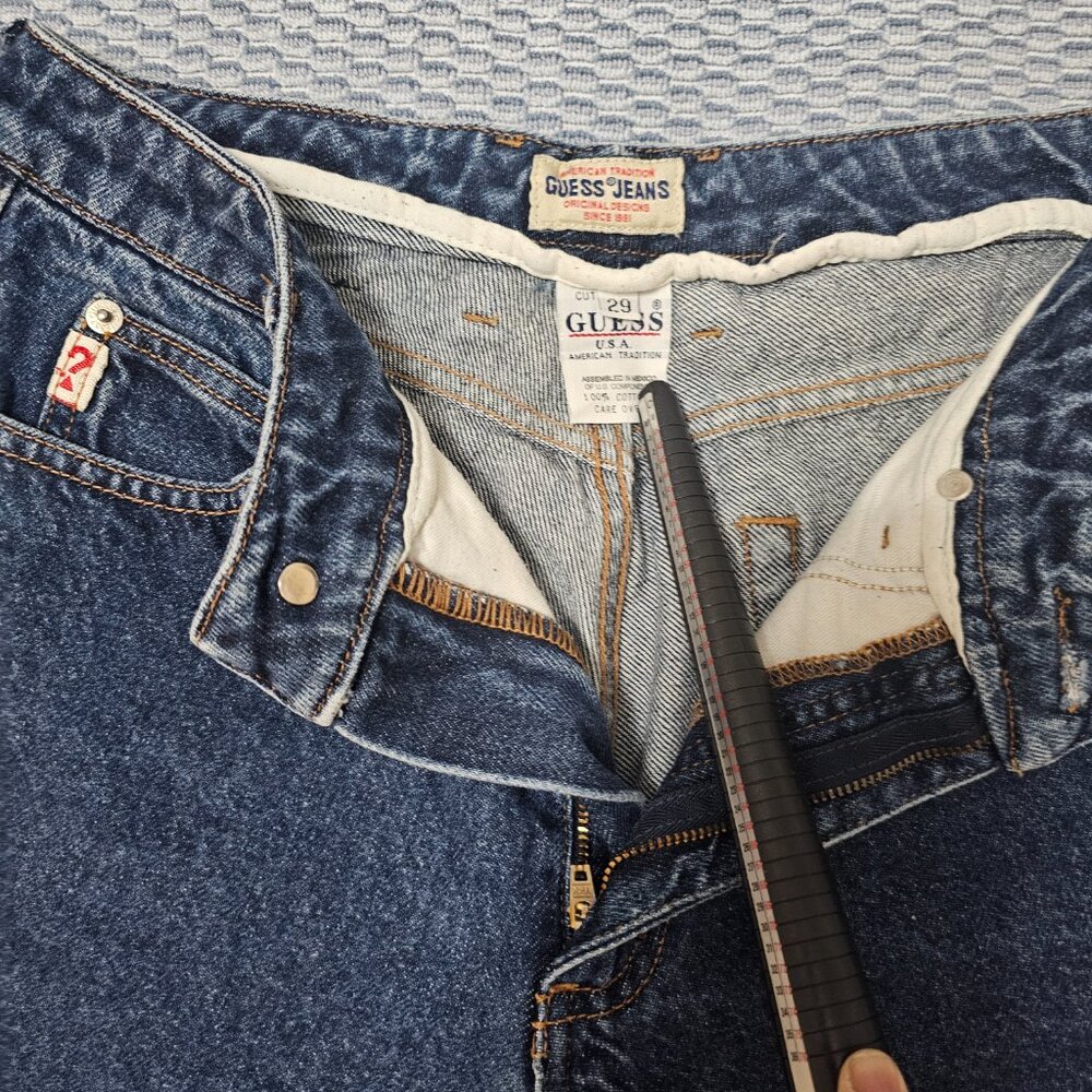 Vintage Guess Jeans American Tradition - Dark Wash High Rise Straight - Size 29 - Picture 4 of 8